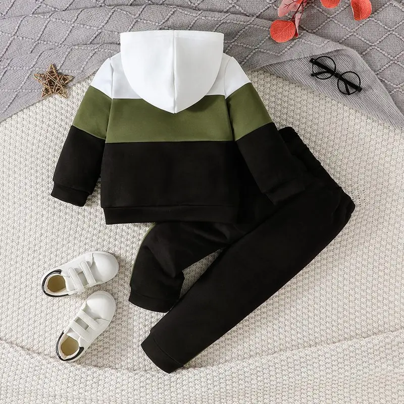 Fashion Boys Clothing Spring Autumn Patchwork Long Sleeve Sets 2- 7Years Teenagers Children Sports Clothing Zipper Jacket Set