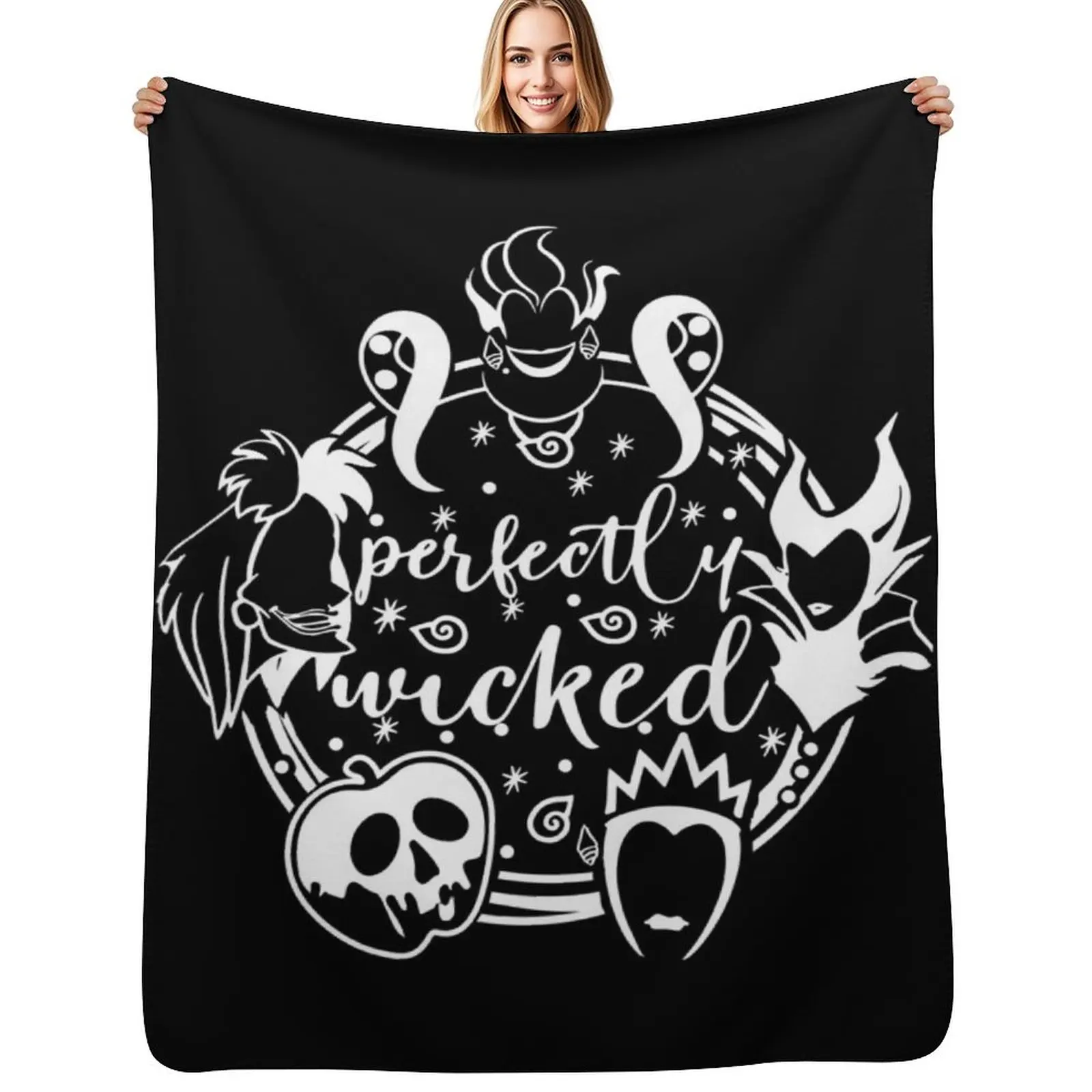 

Perfectly Wicked Throw Blanket Soft Plush Plaid Vintage Sleeping Bag Thermals For Travel Blankets