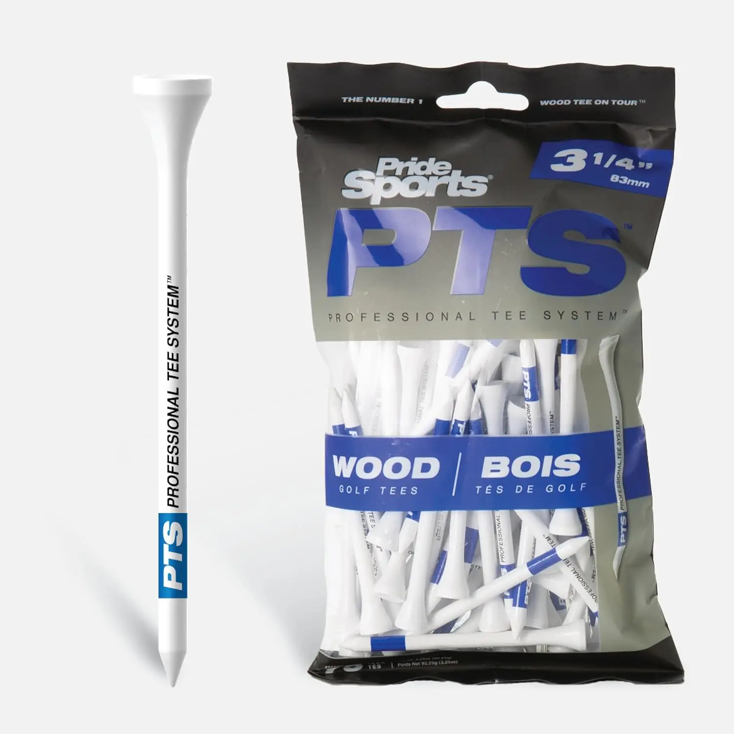 

Wood Golf Tees 3-1/4 Inch 75 Count Natural Hardwood Tees for Drivers & Woods with Stripe for Consistent Height