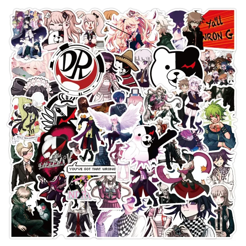 50/30/10PCS Naegi Makoto Kirigiri Kyoko Maizono Sayaka Popular Anime Peripheral Graffiti Waterproof Suitcase Decorative Stickers