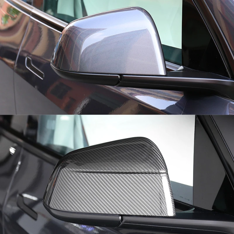 

2021-2025 Tesla Model Y Highland Bright Carbon Fiber Rearview Mirror Shell Reverse Mirror Protection Cover