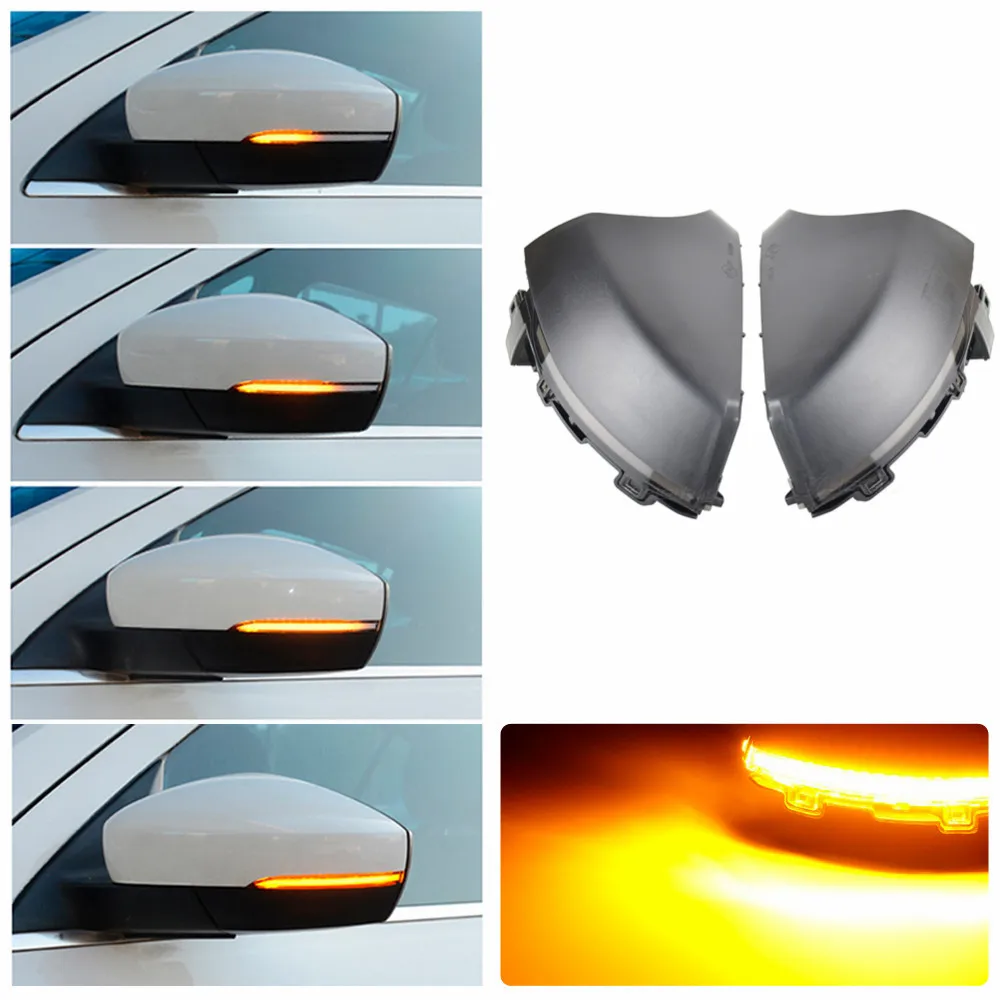 2 قطعة سيارة الجانب مرآة الوامض مؤشر مصباح LED ديناميكية بدوره مصباح إشارة لشركة فولكس فاجن فولكس فاجن بولو MK5 6R 6C 2009-2017