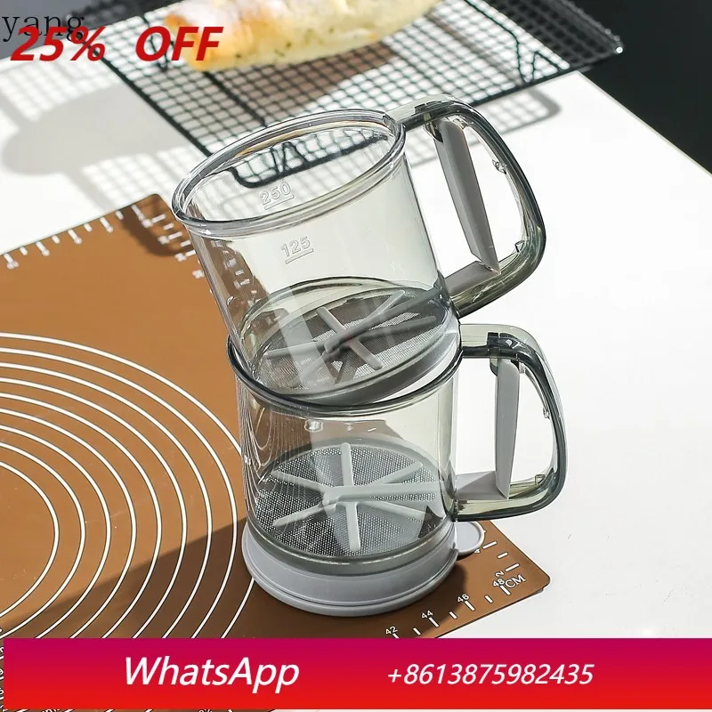

LH Semi-Automatic Powder Sifter Handheld Flour Sifter Household Filter Baking Tool