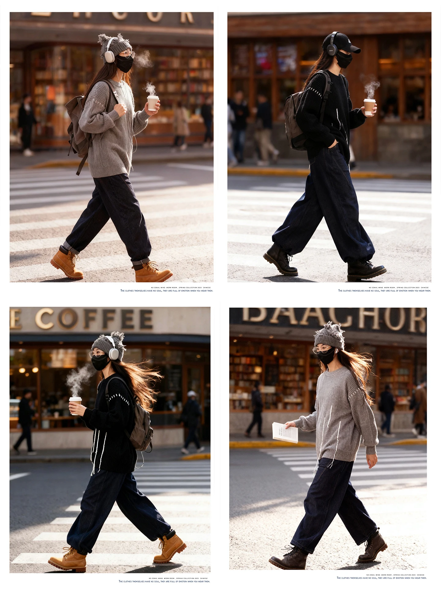 

Loose Fit round Ne Knitted Sweater ex Long Sve Overhead Sle Comfortable Lazy Faion Vintage Design Neutral Color