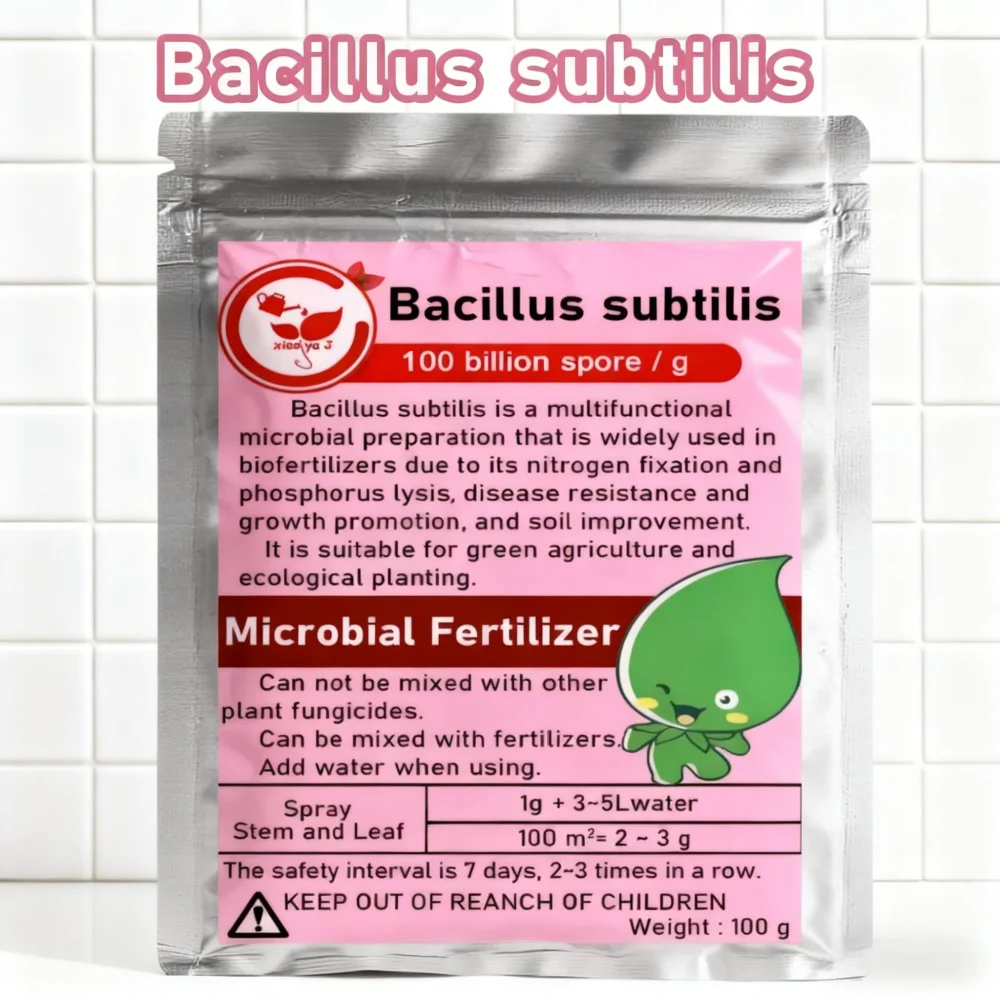 100g Bacillus Subtilis 100 Mil Millones de UFC Fertilizante Microbiano Agrícola que Aumenta la Actividad del Suelo y Promueve Cultivos Más Fuertes y Saludables