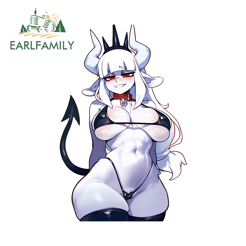 EARLFAMILY Goat Lucifer Anime Character Car Stickers Eye Catching Sexy Car Accessories Decal Vinyl Occlusion Scratch Bumper