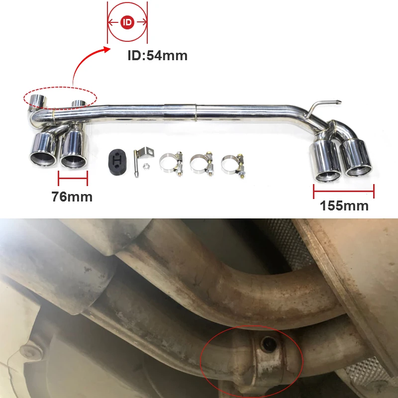 Quad 304 Stainless Steel Car Exhaust Tip For BMW F30 F31 320i 330i M Sport B48 Exhaust System Nozzle Muffler Tip Taipipe