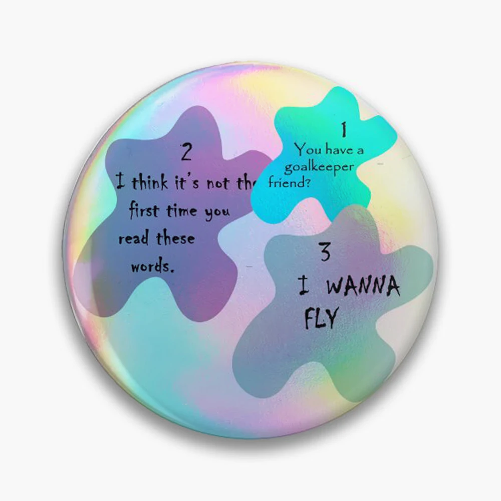 Goalkeepers Dream (2) Pin Holographic Star Heart Pin Brooches Laminated Button Fashion Accessory