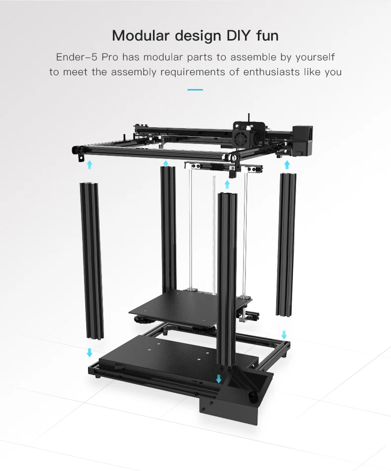 Creality Ender 5 Pro stampante 3D aggiornamento scheda silenziosa piastra C-magnetica preinstallata spegnimento riprendi stampa struttura chiusa