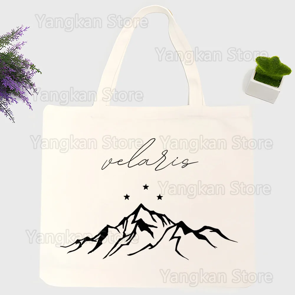 

ACOTAR Velaris Shopping Bag Handbag Shoulder Shopper City of Starlight The Night Court Canvas Bag Large Capacity School Tote Bag