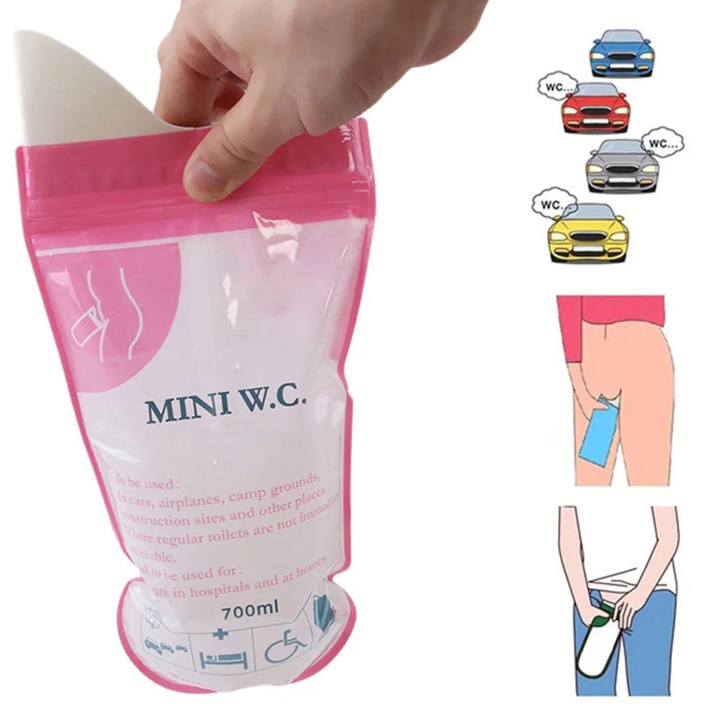 4Pcs/set Traffic Jam Emergency Urine Bag Mobile Toilet 700ml Vomit Bags