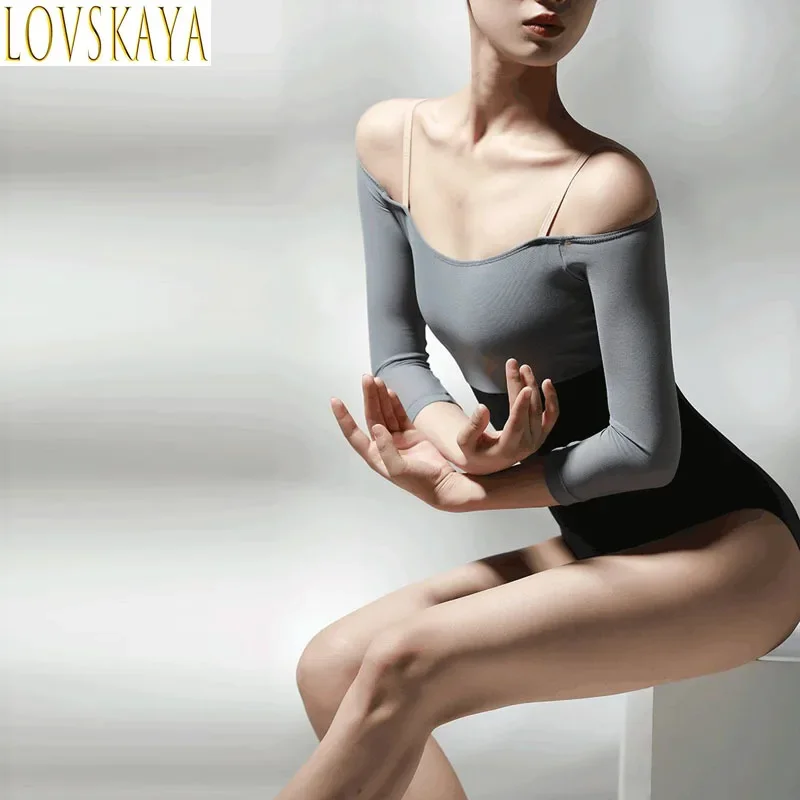 

High end sexy off the shoulder sleeve ballet dress for women's mesh stitched adult dance ballet costumes