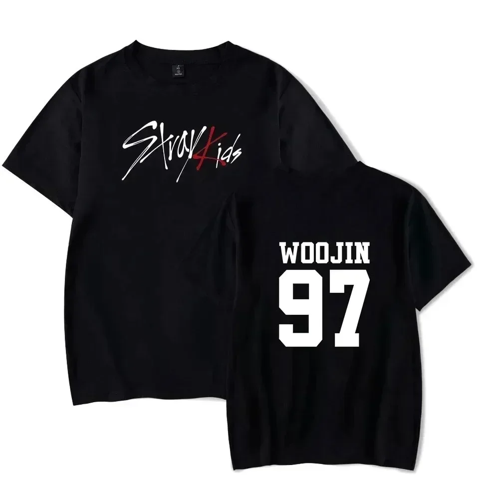 Trendy Kpop T-shirt SKZ Women's T-shirt Tramp Seungmin FELIX HYUNJIN JEONJIN MINHO Short Sleeve Round Neck Top