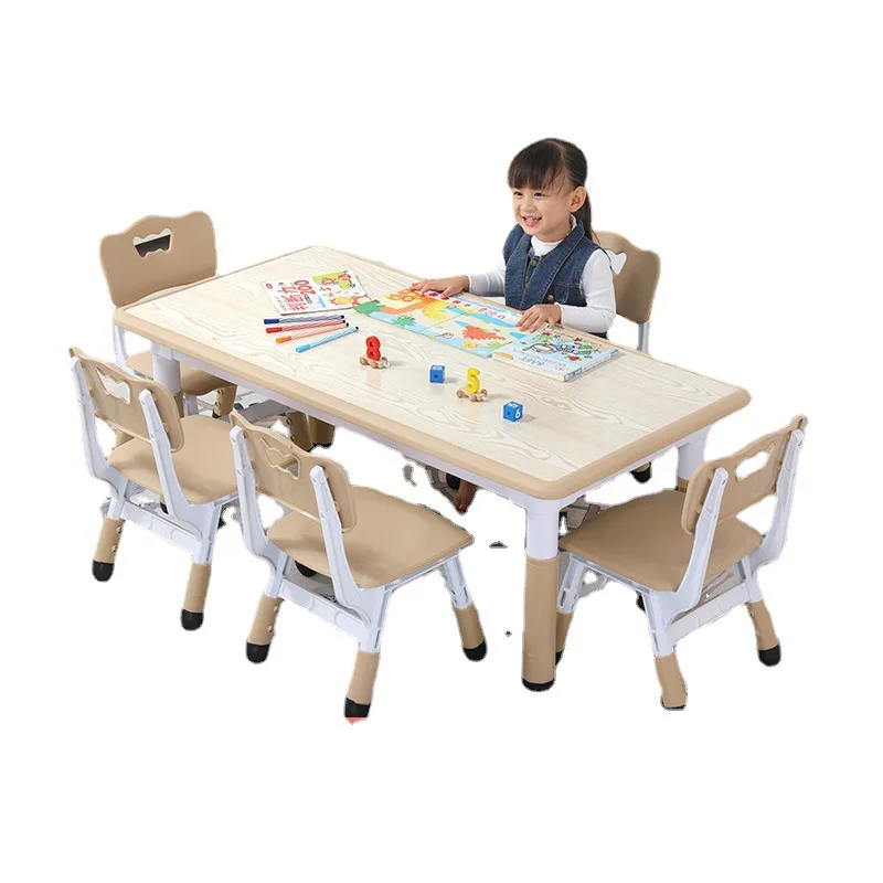

Table and chair set, liftable, study, rectangle, plastic, desk, kindergarten