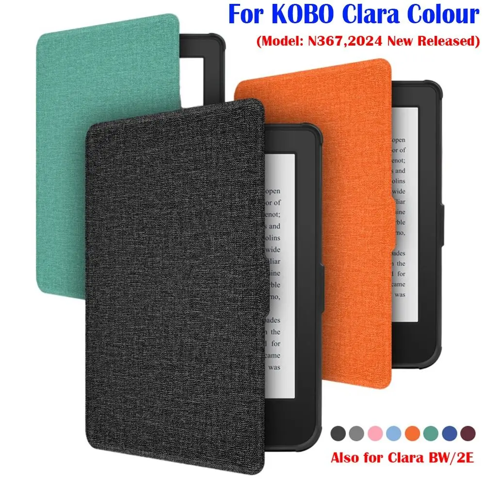 New KOBO Clara Colour/BW/2E 6 inch eReader Case 2024 New N367 Smart Cover Hand Support Funda Auto Sleep/Wake Protective Shell