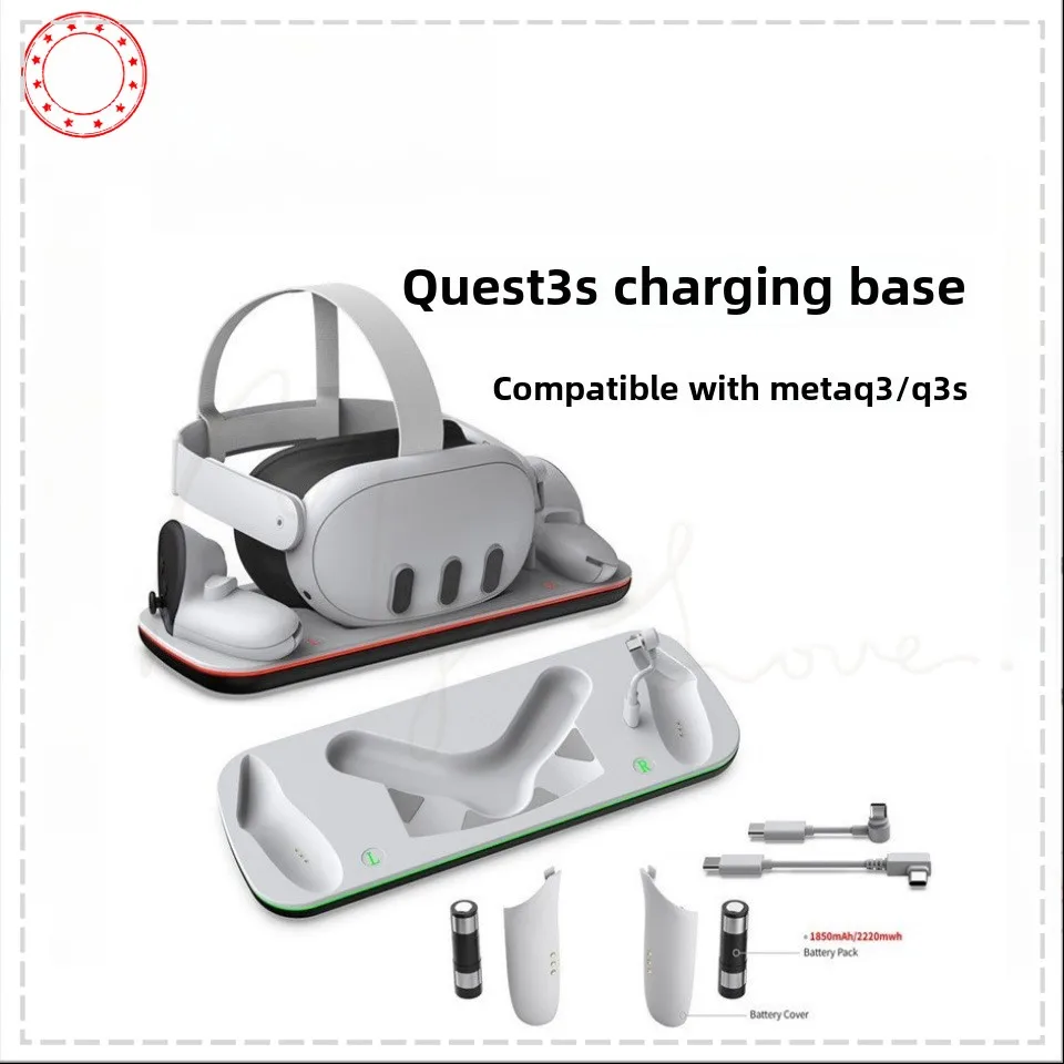 

Meta Quest 3S VR Headset Charging Base Quest3 Handle Universal Touchpoint Seat Charger with LED Light Bar