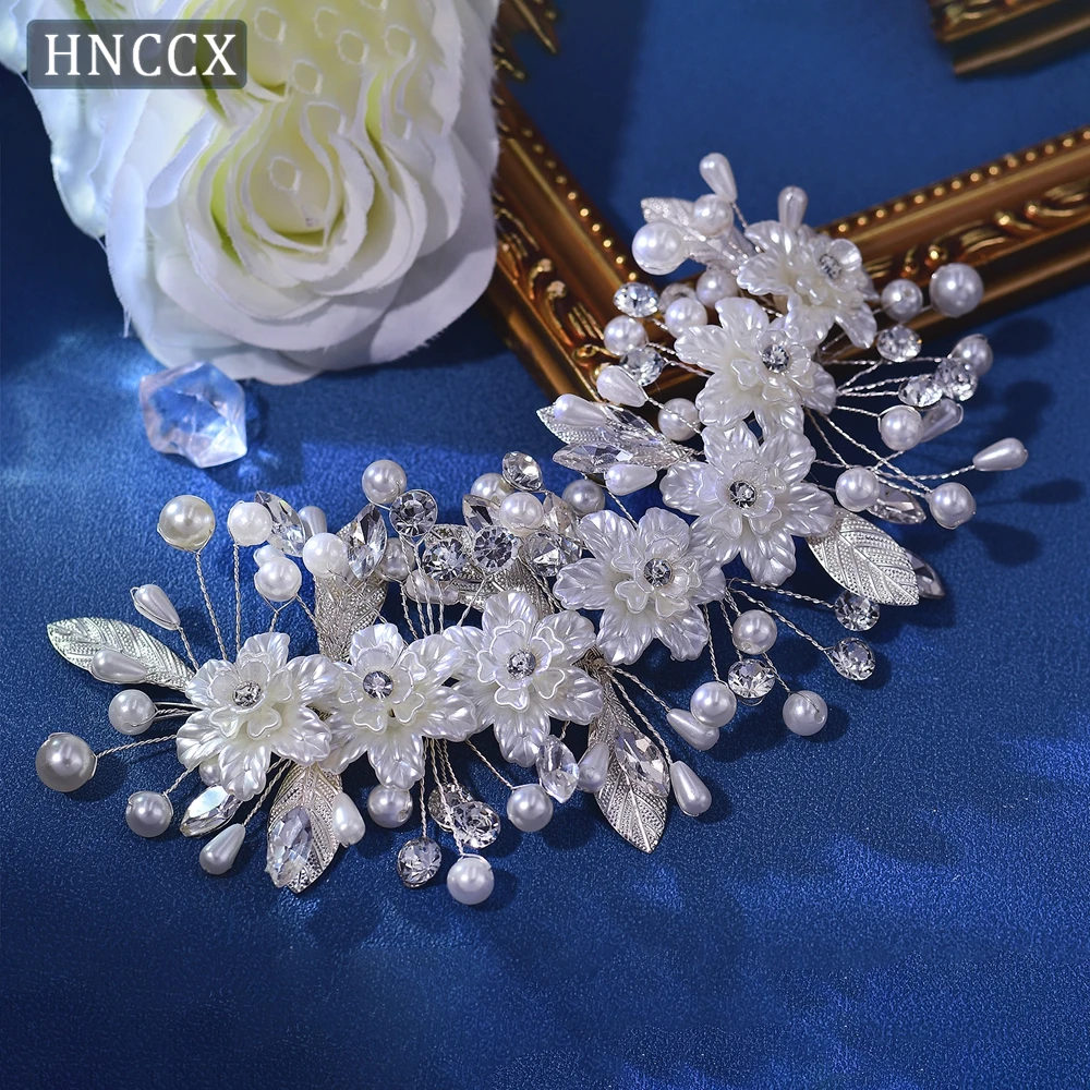 

HNCCX Bridal Pearl Hair Band Wedding Headpiece Rhinestone Hair Accessories Bride Headdress Women Hair Decoration For Party CP671