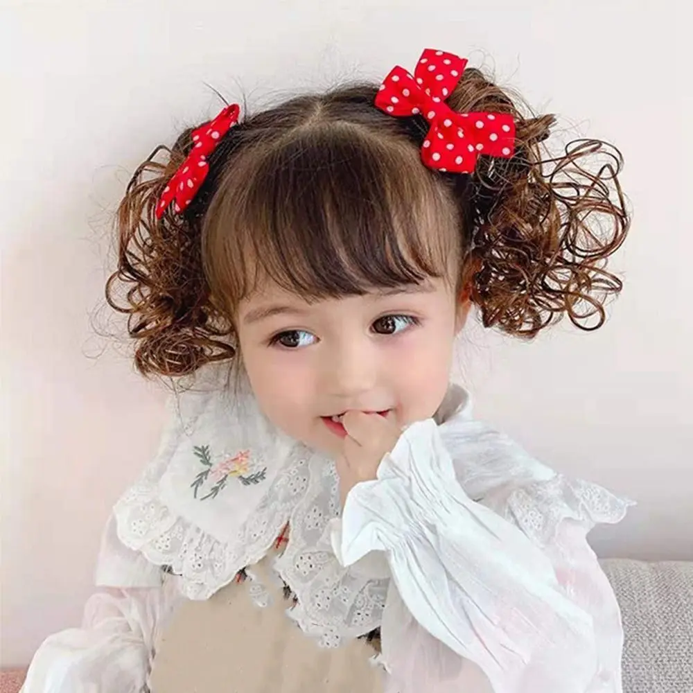 

Curly Hairclip Girl Hair Accessories Tassels Baby Wig Hairpin Bowknot Hairclip New Year Headdress Children Hair Accessories