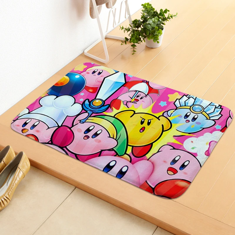 Lovely Doormat Entrance Door K-Kirbys Sleeping Room Rug Anime Carpet for Kitchen Floor Mats Front Door Veranda Floor Mat Bathmat