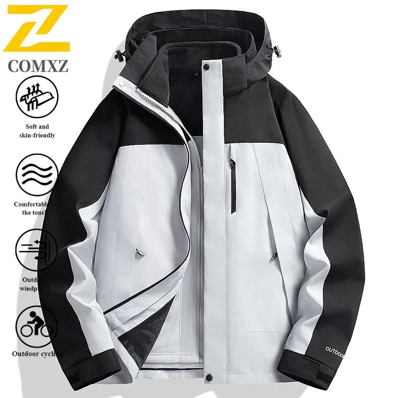 EiAO سترة الجبل نمط 3 في 1 زوجين مجموعة انفصال الصوف مقاوم للماء يندبروف معطف في الهواء الطلق للتخييم الصيد 2025 #5