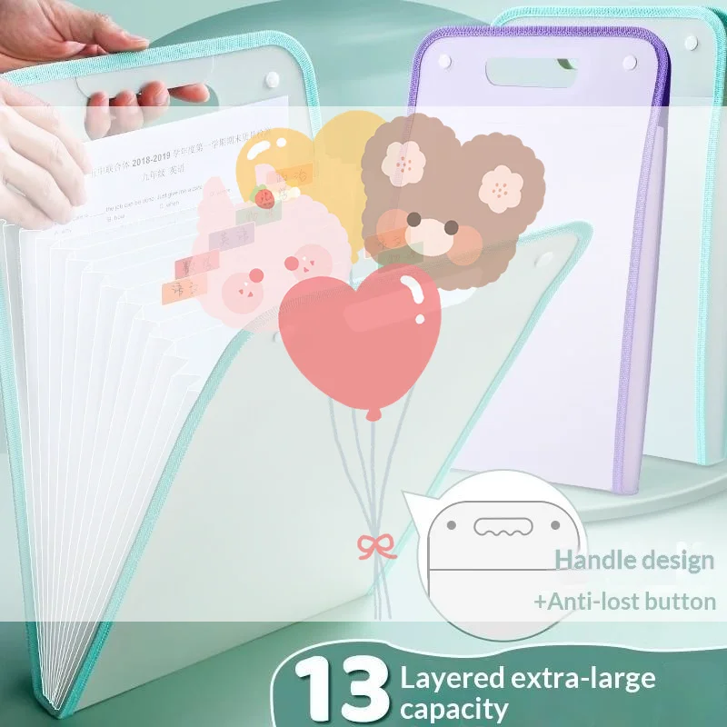 

A4 13 Partitions Organizer For Documents Large Capacity Portable Documents Bag For School Office Home Daily Use