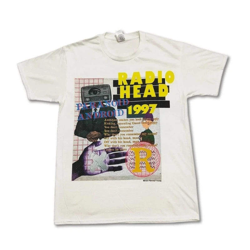 

American Radiohead 1997 Retro Rock Band T-shirt Men's T-shirt Summer New Retro Fashion Men's and Women's Streetwear