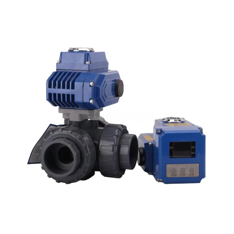 Irrigatiesysteem Driedelige Binnendraad Elektronische Elektrische Pvc Plastic 2-weg/3-weg Kogelkraan DN25 DN50 DN80 DN100
