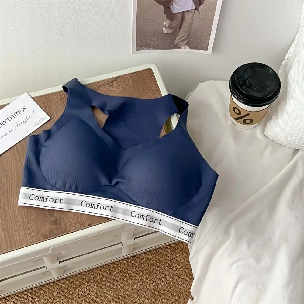 Letter Wireless Deep V Bra Close-fitting Anti-sagging Brassiere for Women Adjustable Shockproof Seamless Bras Girls Ladies