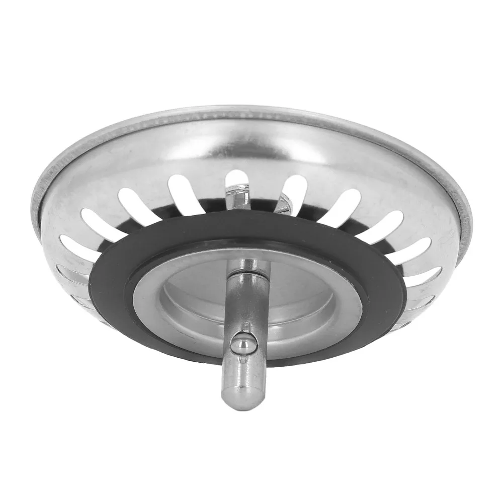 Stainless Steel Sink Strainer Bottom Stopper Thickened Design Sink Basket Strainer Rubber Stopper Anti Clogging