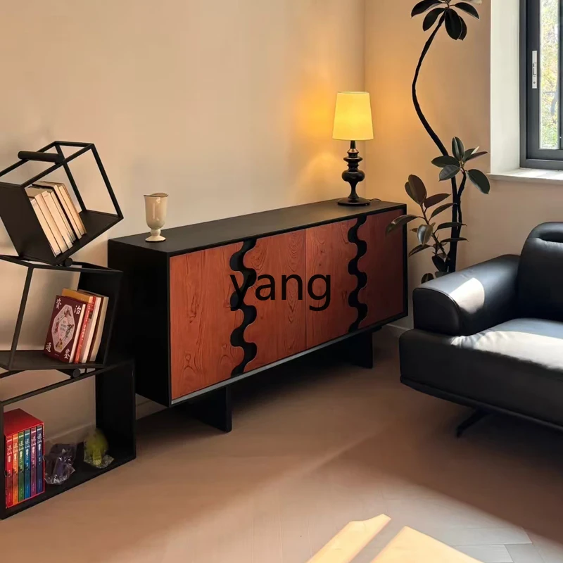 TGF French solid wood dining side cabinet home living room locker wabi sandy retro storage cabinet