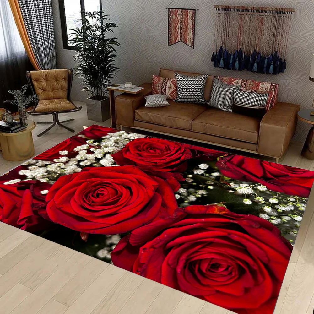Rose Door Mat Carpet Tapestry for Corridors Hallways Living Rooms Bedrooms Lobbies Outdoor Terraces Gardens Courtyards Carpets