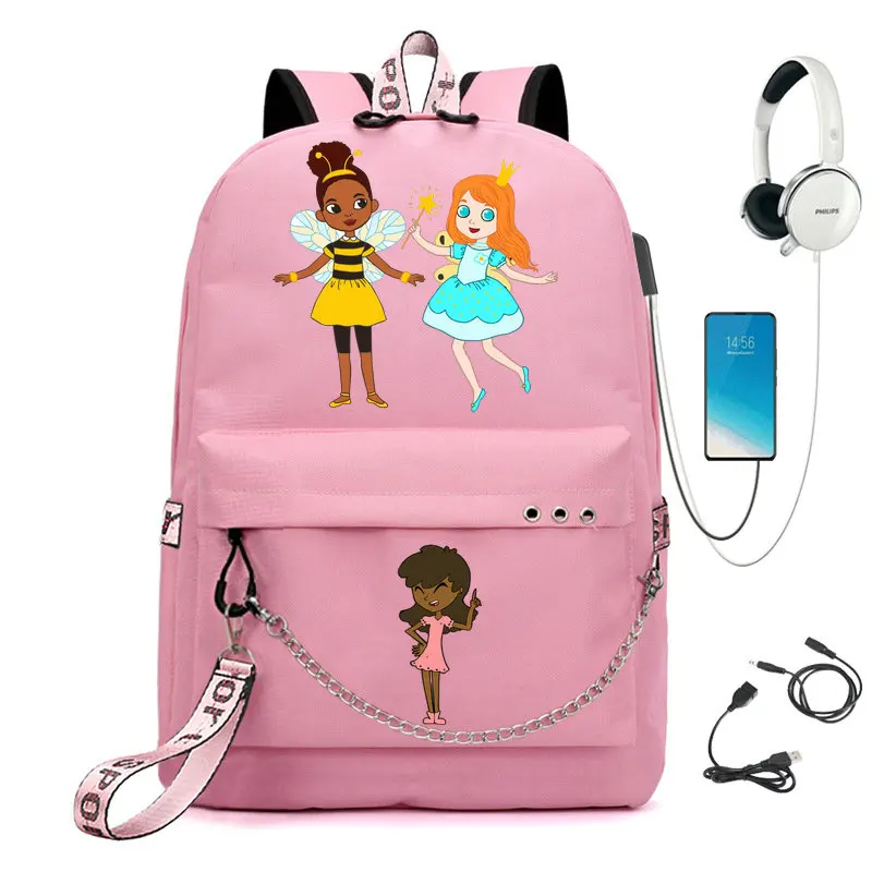 

New Children Bookbags Large Capacity Middle High College Teen Schoolbag Casual Usb Backpack For Girls Teenagers Backpack