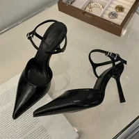 Eilyken Fashion Buckle Strap Women Pumps Sexy Pointed Toe Thin High Heels Slingbacks Sandals Fashion Wedding Party Mule Shoes - Image 3
