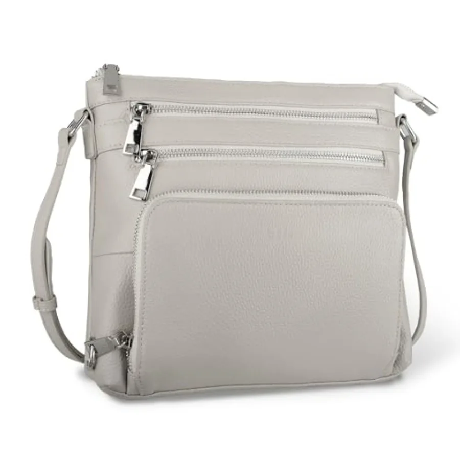 befen Genuine Leather Crossbody Bags for Women Medium Anti-Theft Shoulder Purse with Built in RFID Wallet for Travel