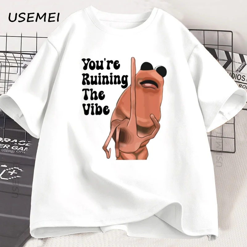 Marcus The Worm Funny T Shirt Trendy Cotton Short Sleeve Round Neck Tshirt Streetwear Men's Printed T-shirt Mens Clothes