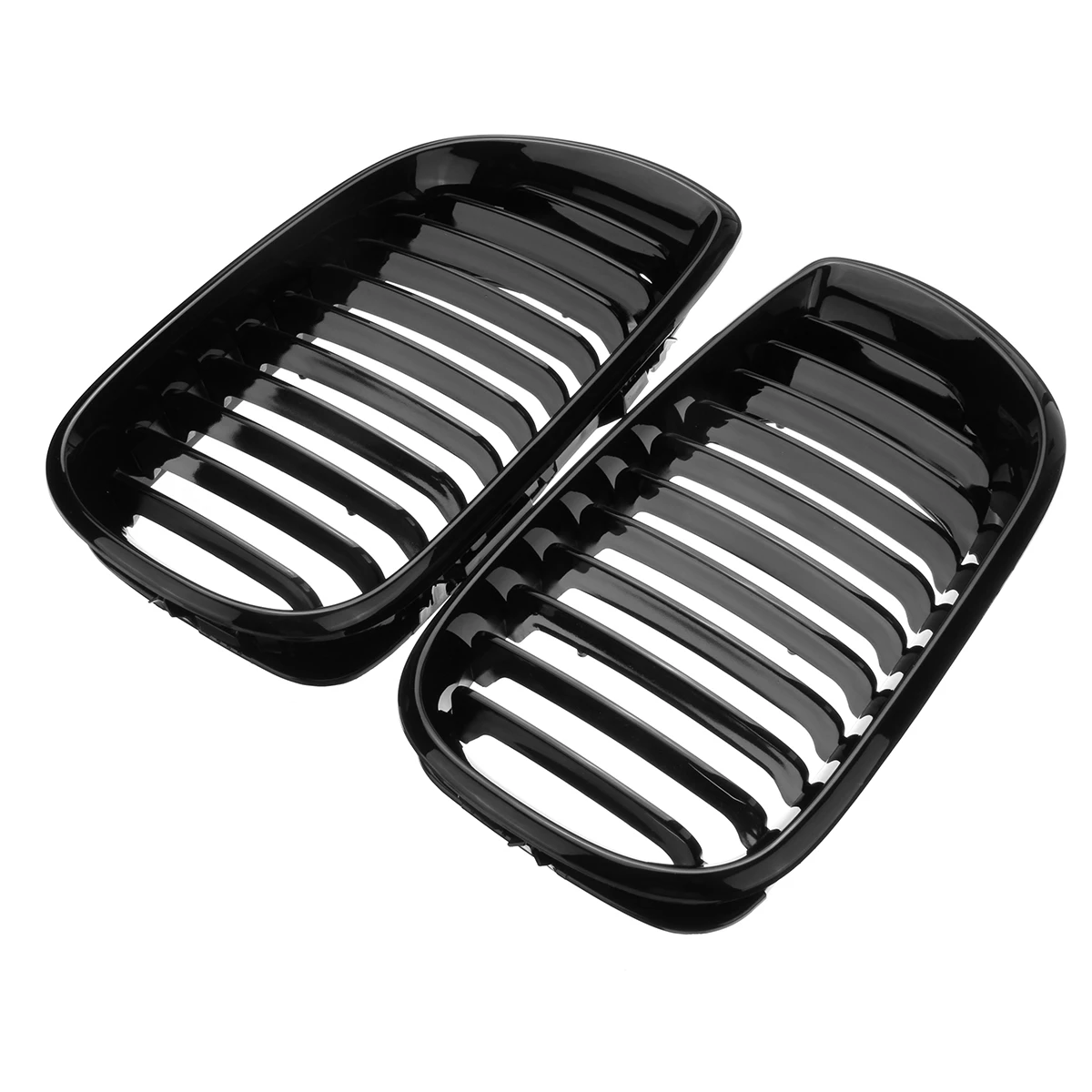Glossy Black Front Kidney Single Slat Grill Grille For BMW E46 4 Door 4DR 3 Series 320i 325i 330i 2002-2005 Racing Grills