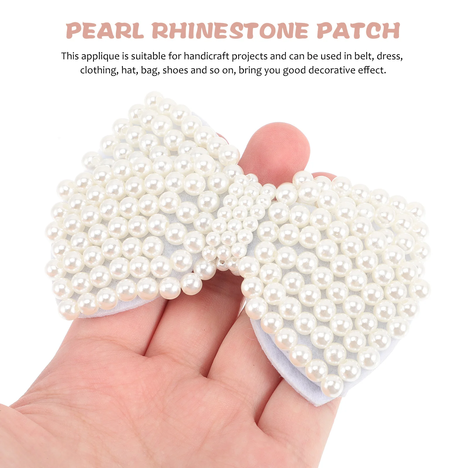 

2Pcs Pearl Bow Applique Clothing Embellishment Perfectly Decorate Your Outfit Refined Unique Style Appliques for Clothes