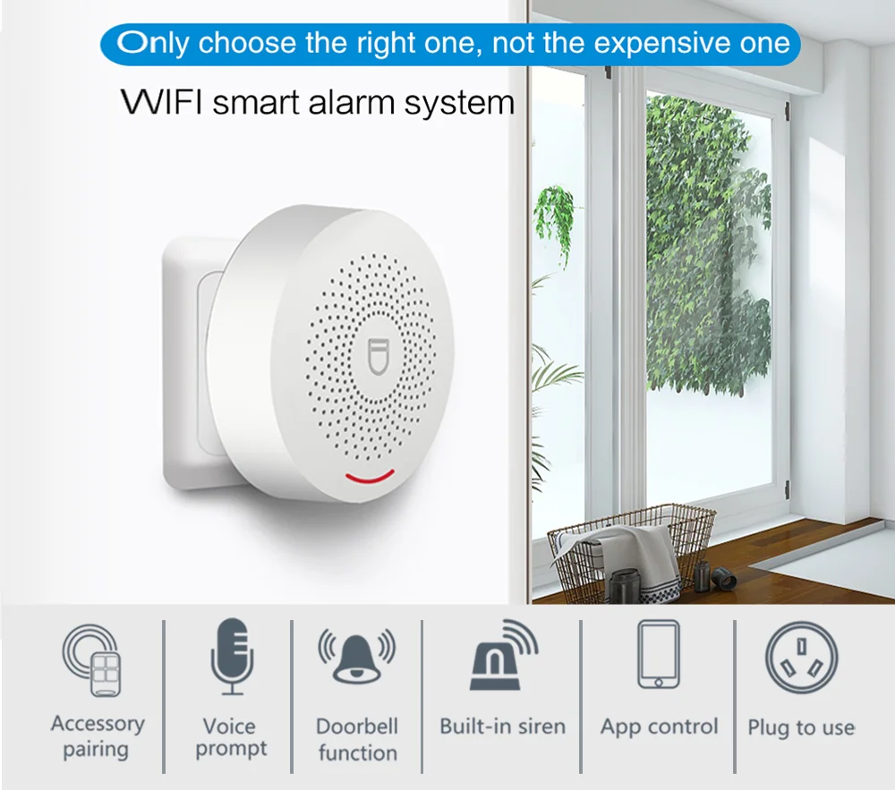 PGST Tuya Smart Control For Comprehensive Home Wireless Home Security System Set With High Sensitivity Smoke Alarm Door Sensor