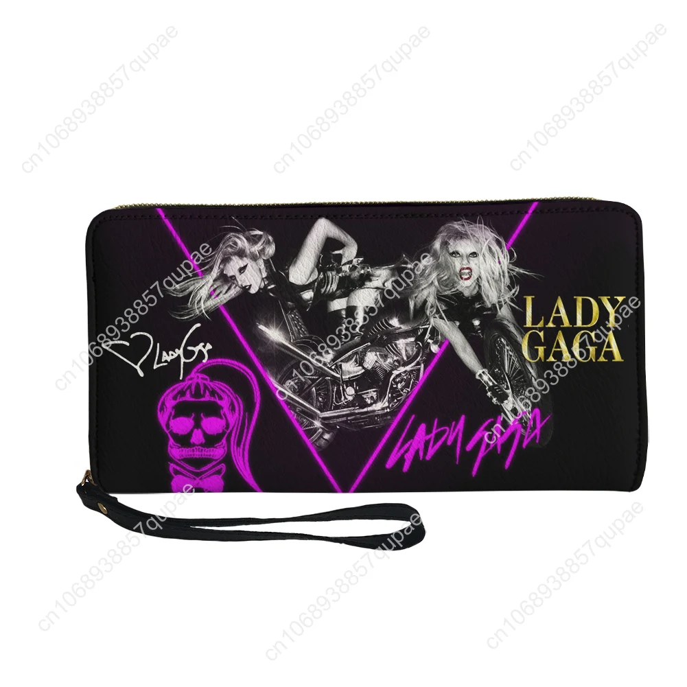 Lady Gaga Pop Singer Custom Wallet Purse Mens Womens Teenagers Zipper Long Wallets Double Print  Portable Wallet Gift Bag