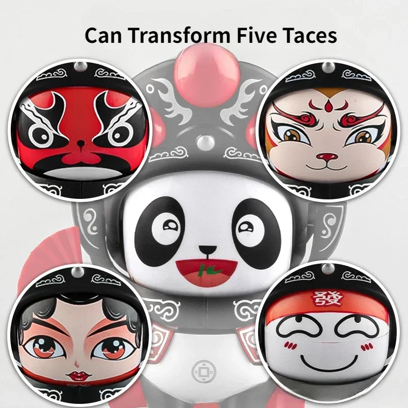 Chinese Style Sichuan Opera Panda Face Changing Doll Peking Opera Mask Humanoid Dolls Children's Toys Creative Doll Doll  Gift