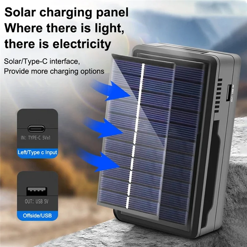 

A02F-18650 Battery Charger Multi Munctional Solar Type C Intelligent Lithium Battery Holder For 18650 Battery Boxs