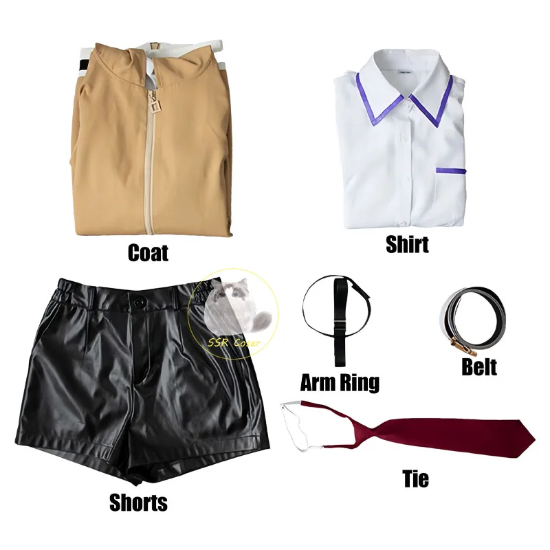 Anime Makise Kurisu Cosplay Costumes Wig STEINS Cosplay Makise Kurisu Hooded Coat Shirt Shorts Halloween Clothes for Women view 4