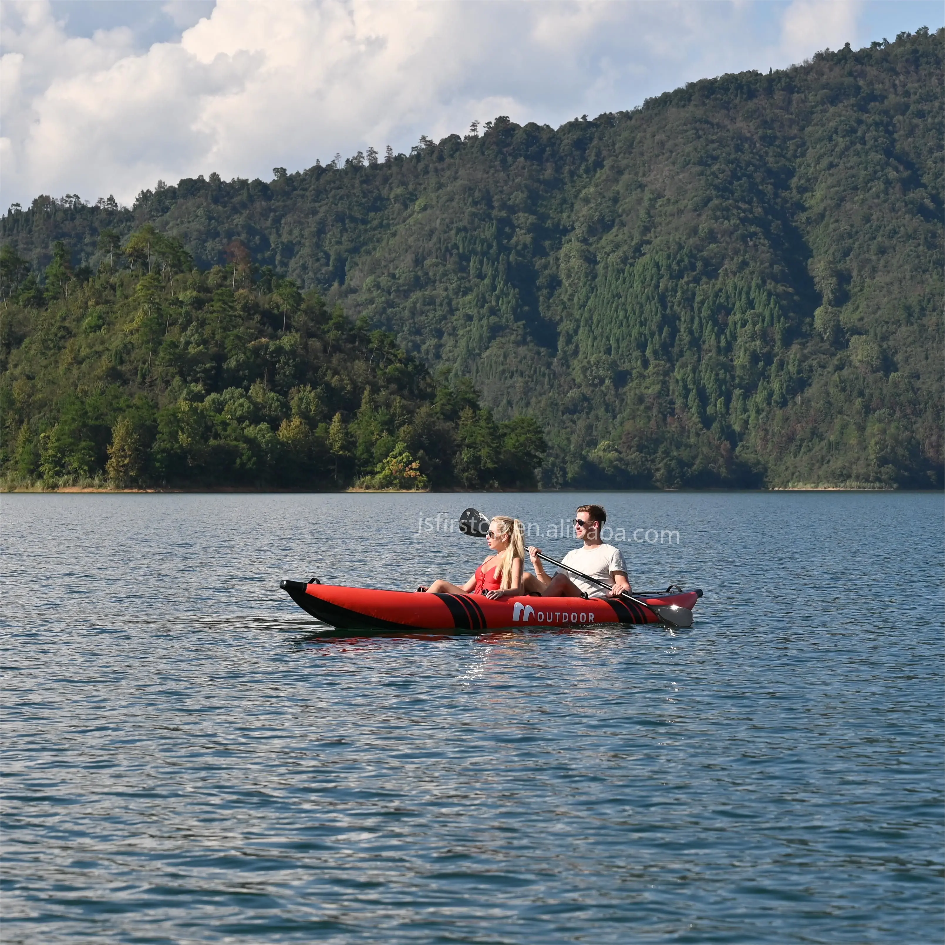 Kayak inflable tándem de PVC, bote de remos inflable para pesca al aire libre, venta al por mayor