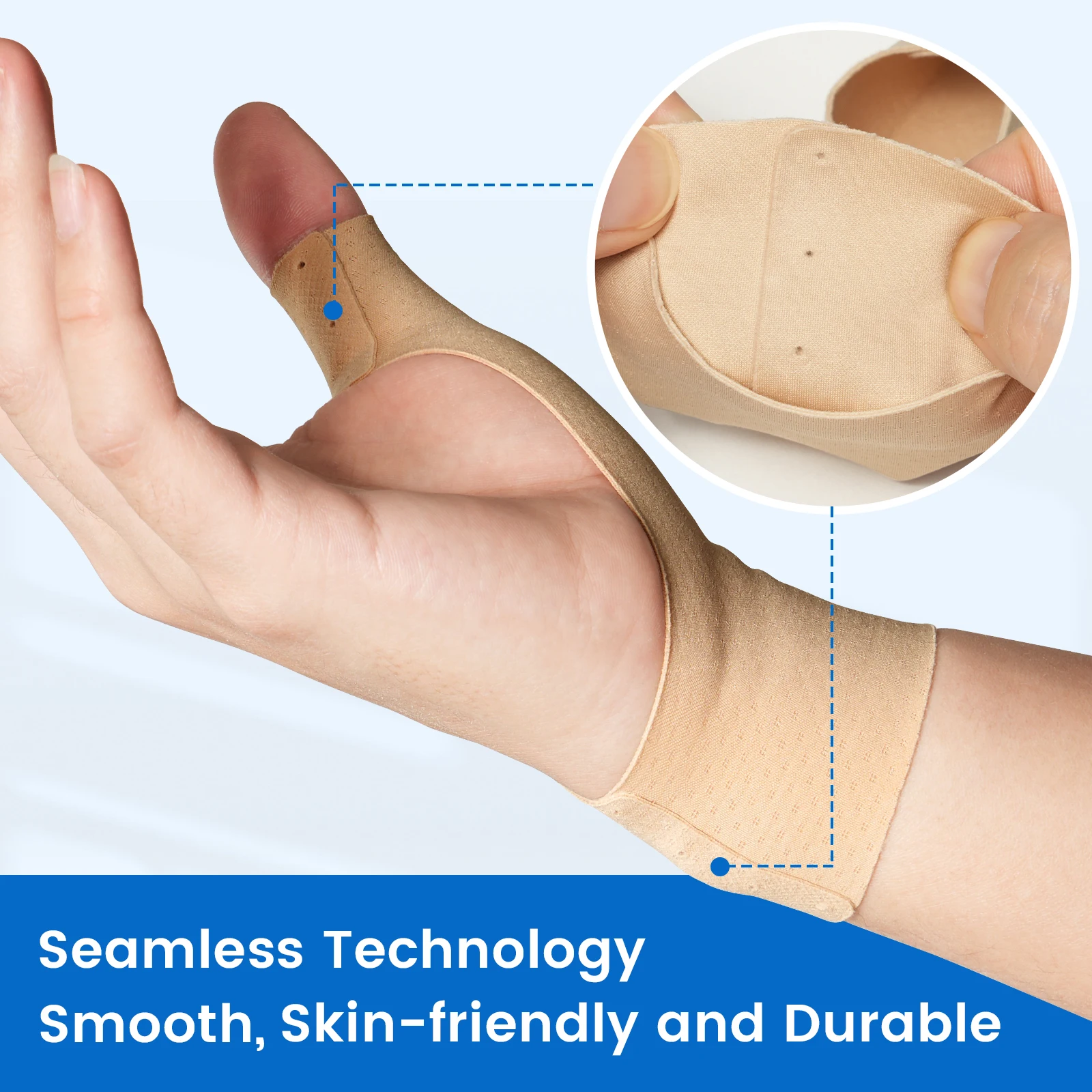 VELPEAU Thumb Compression Sleeve for Mild Pain, Arthritis and Sports, Highly Elastic and Splashproof Thumb Support Cover 2PCS