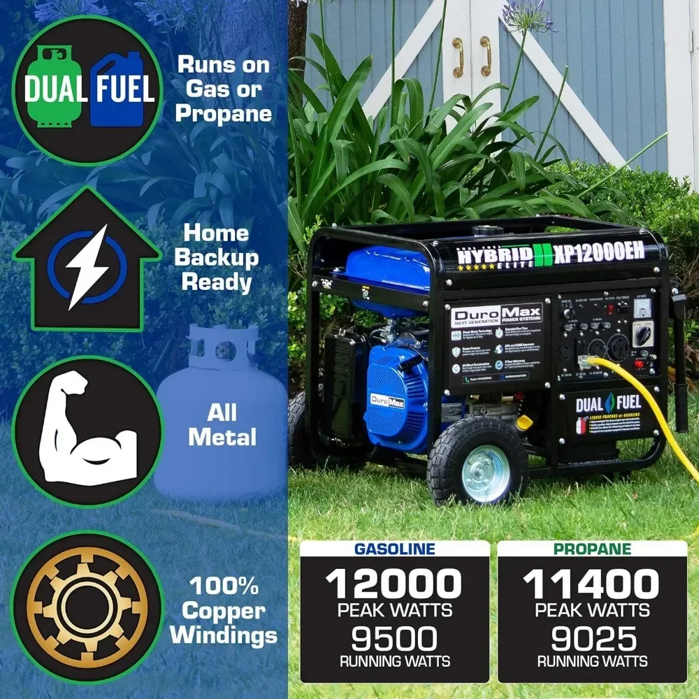 Generator-12000 Watt Gas or Propane Powered Home Back Up & RV Ready