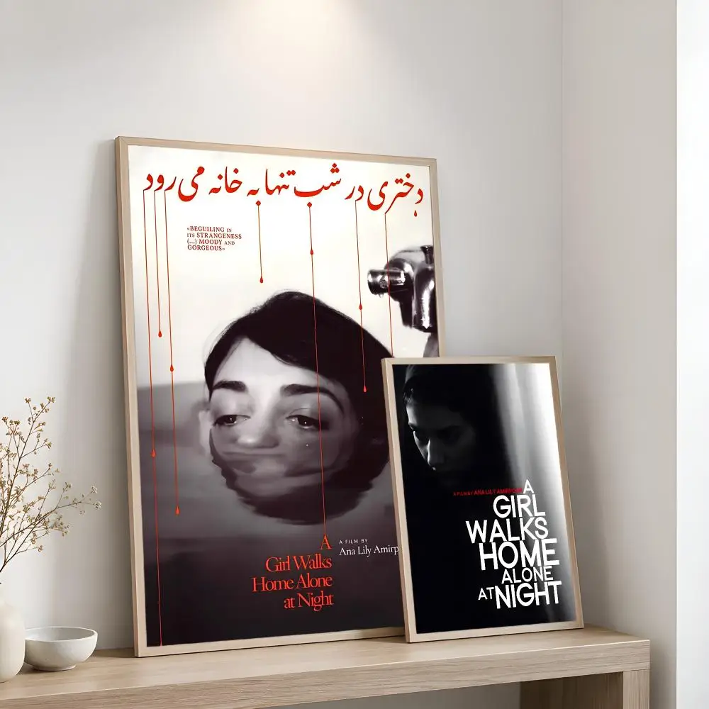 A Girl Walks Home Alone At Night Poster Home Artwork For Living Room Bedroom Office Dorm Apartment Gift