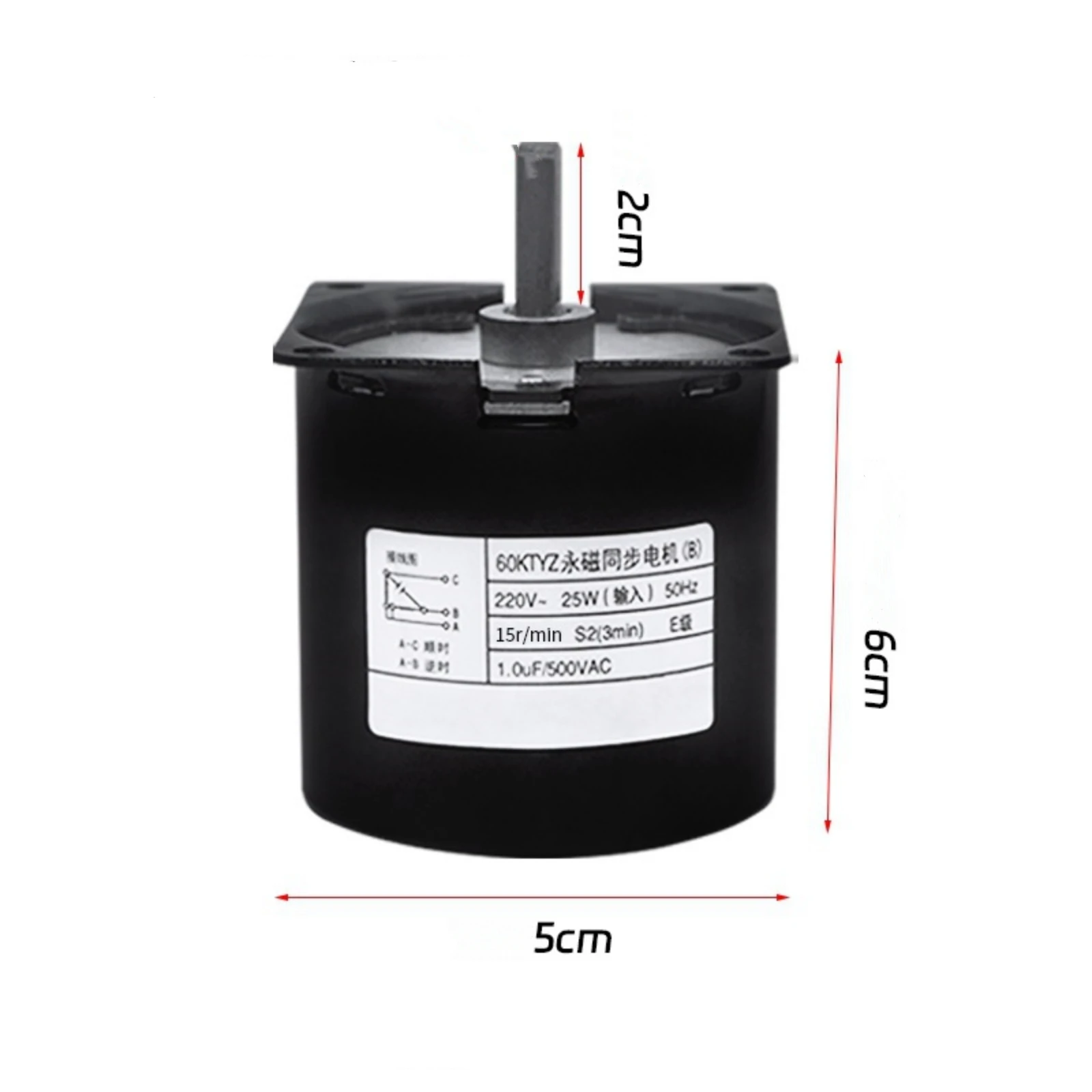 60KTYZ 220V AC Permanent Magnet For Synchronous Gear Motor 15RPM 25W CW/CCW Reversible Low Speed High Torque Electric Motor