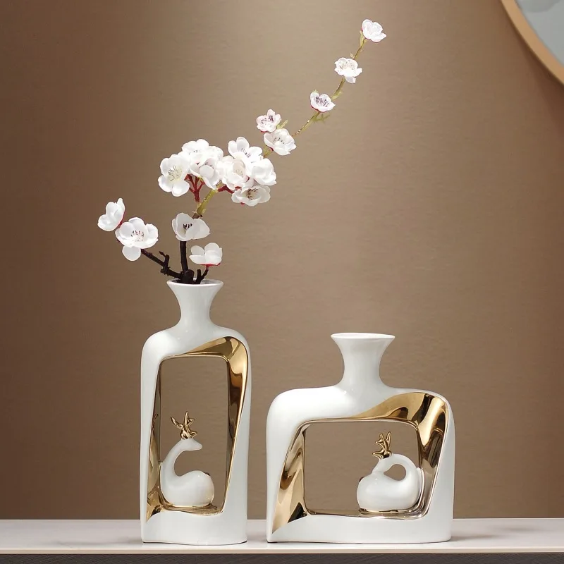 

New Chinese TV cabinet living room ceramic vase decoration high-end atmosphere high-grade porch furniture home decoration