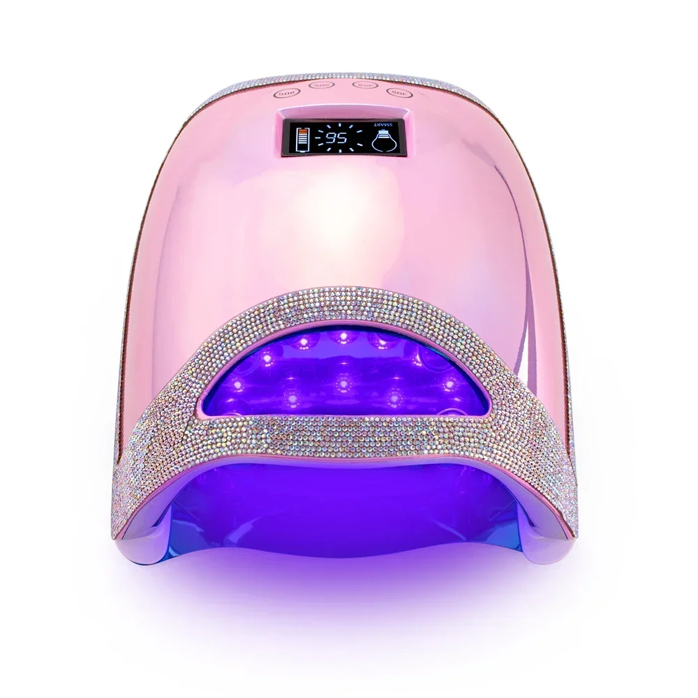 Cordless UV LED Nail Light Lamp Shiny Nail Dryer Rhinestones Rechargeable 48w LED UV Nail Lamp With Private Logo