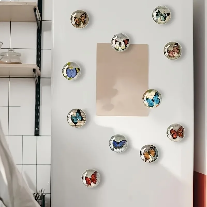 50/100 20*1mm Sets Convex Crystal Glass Fridge Stickers with Adhesive, Round & Square DIY Craft Decor for Fridge & Message Board